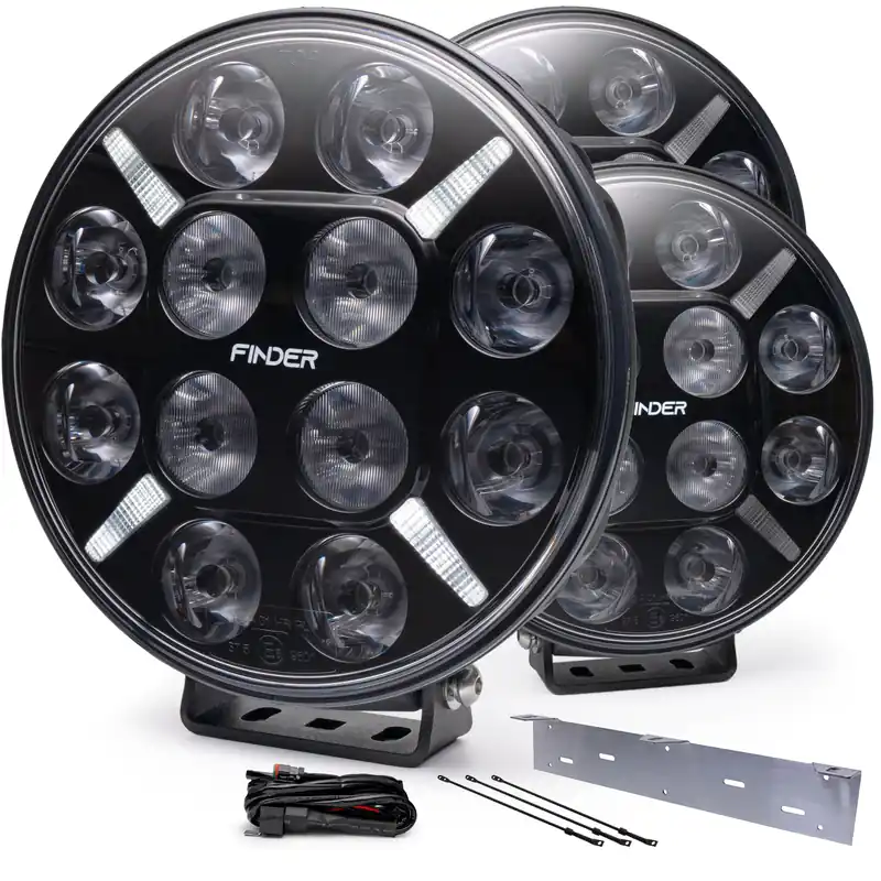 LED extraljuspaket Finder XEED 3-pack, 120W, Ø218, 13000 lumen, E-märkt, Extra rabatt